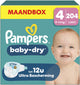Pampers Baby-Dry Größe 4 – 204 Windeln – 9 kg–14 kg – Monatsbox