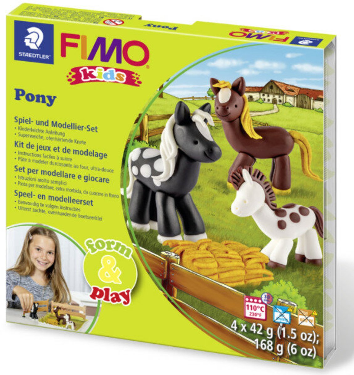 Fimo Kids 8034 – ofenhärtende Modelliermasse – Formenspielset Pony