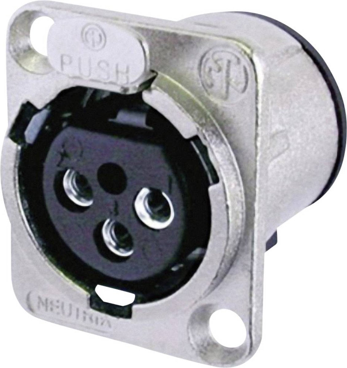 Neutrik NC3FD-V XLR-Steckerflansch, Kontakte gerade Polzahl: 3 Silber 1 Stück(e)