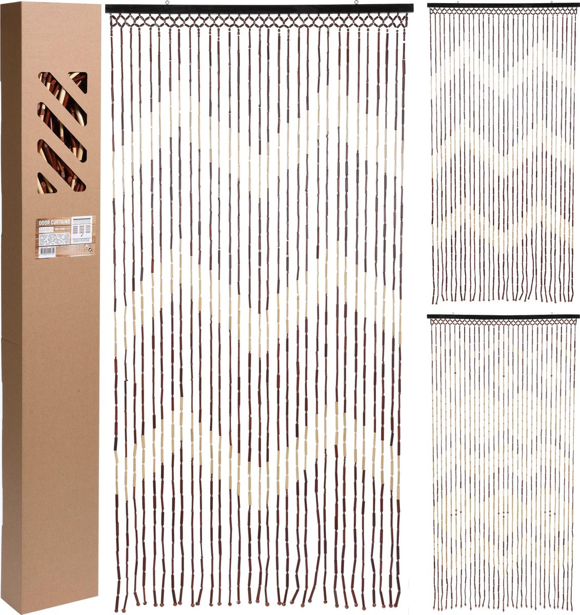 Markenloser Sans-Marque-Vorhang H S Collection Außentür Bambus 90 x 180 cm