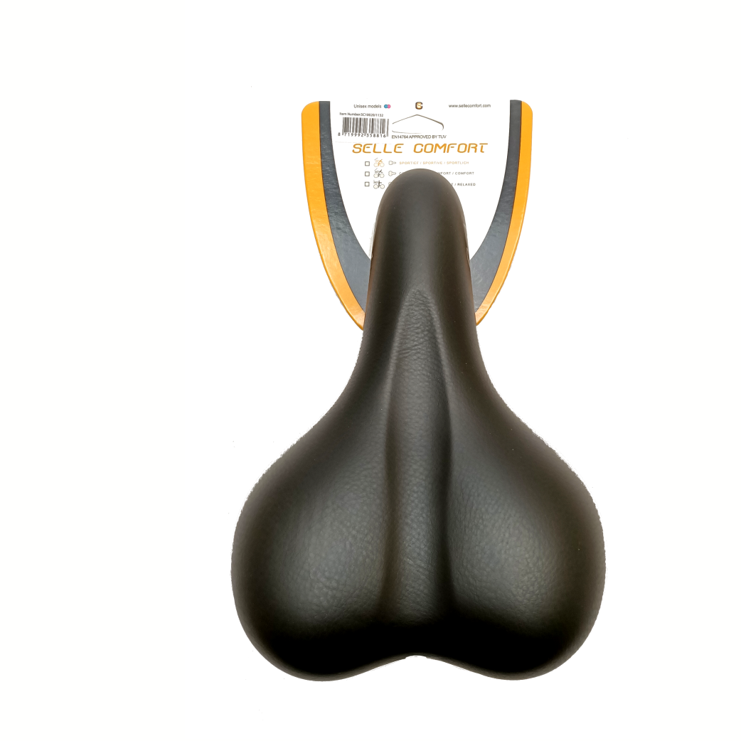 Selle Komfortkomfort Sattel schwarzes Gel ohne Schlinge