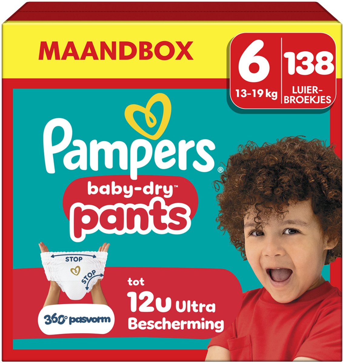 Pampers Baby-Dry Pants Größe 6, 138 Windelhosen, 14-19kg Monatsbox