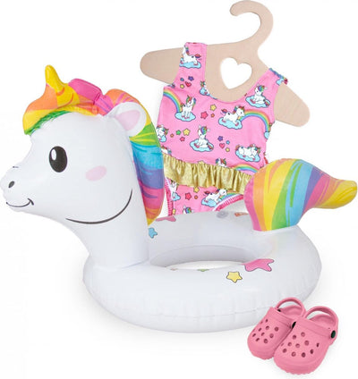 Puppen Schwimmring Einhorn, 28-35 cm