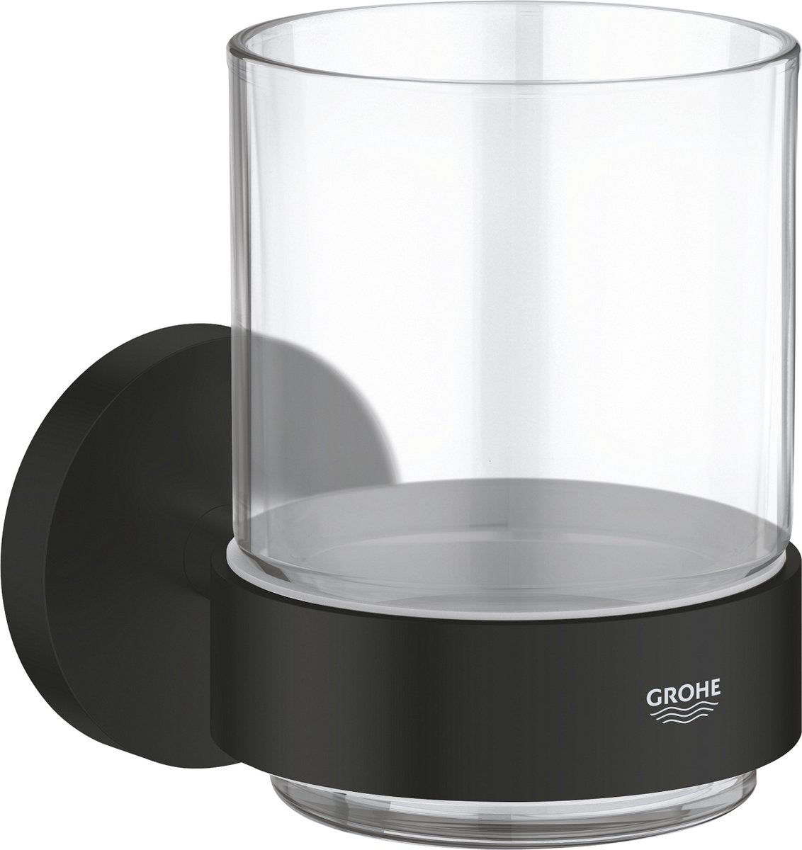Grohe Quickfix Startglas mit Halterung – Glas Metall – Mattschwarz