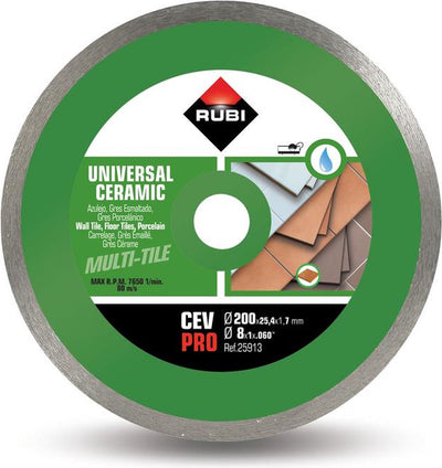 Rubi Cev Pro – Diamantsägeblatt – ø 200 x 25,4 mm – für Keramikfliesen – feines Finish