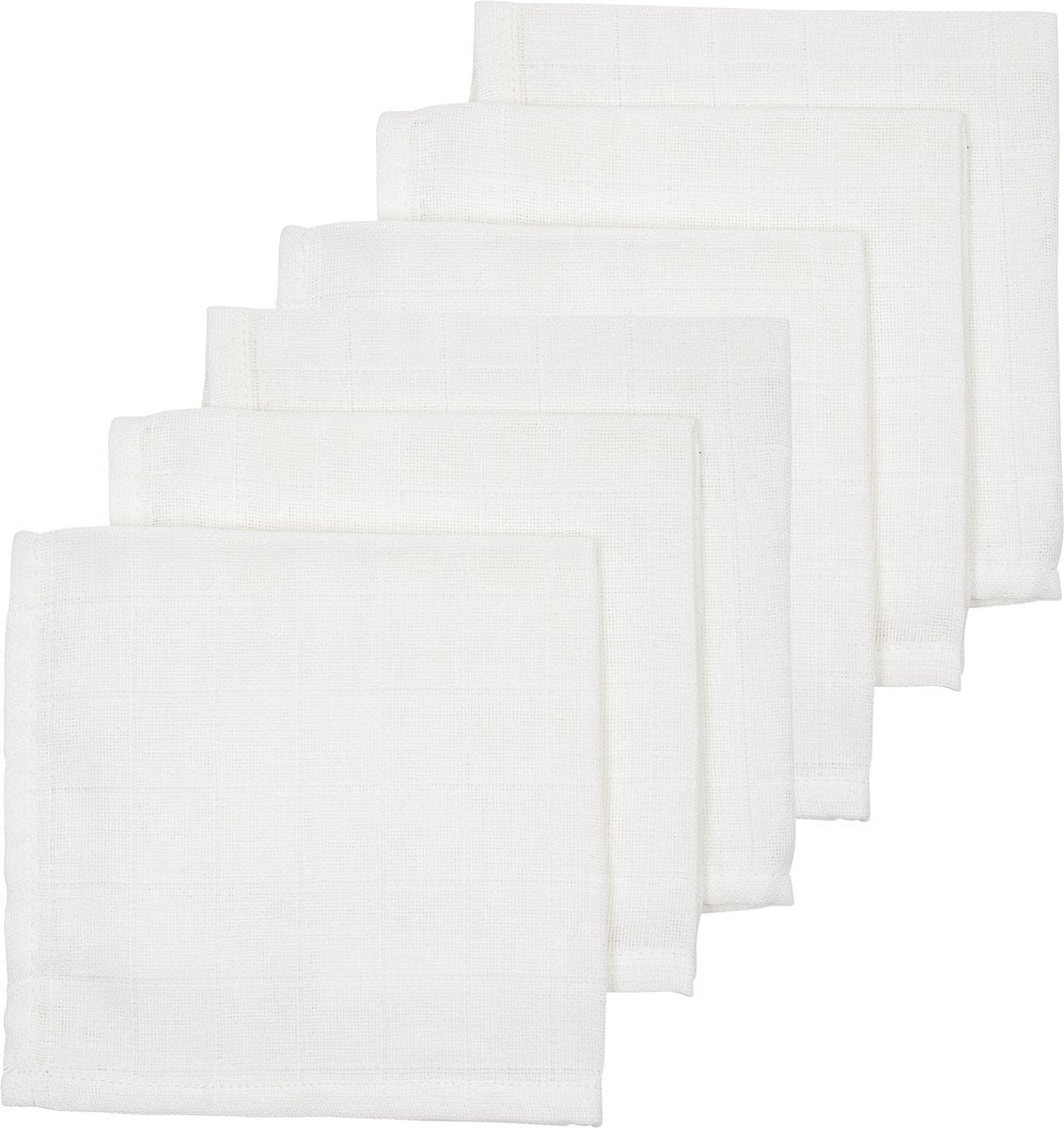 Meyco Baby Uni Gesichtstücher – 6er-Pack – hydrophil – weiß – 30 x 30 cm