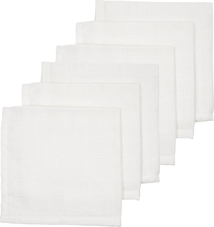 Meyco Baby Uni Gesichtstücher – 6er-Pack – hydrophil – weiß – 30 x 30 cm