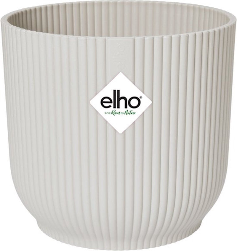 Elho Vibes Fold Round 14 – Blumentopf für den Innenbereich – 100 % recycelter Kunststoff – ø 14,1 x H 12,9 cm – seidenweiß