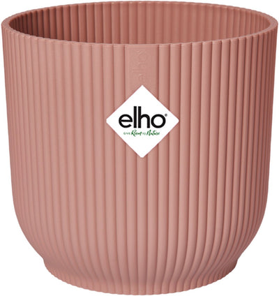 Elho Vibes Fold Round 22 – Blumentopf für den Innenbereich – 100 % recycelter Kunststoff – ø 22,0 x H 20,2 cm – zartes Rosa