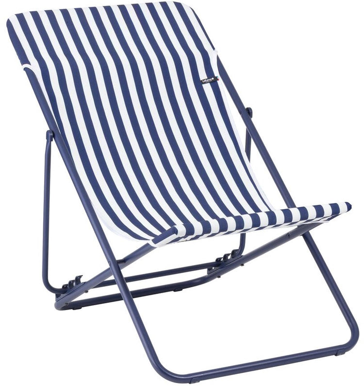Lafuma Maxi Transat – Strandstuhl – faltbar – verstellbar – Airlon – Indigo (blau) gestreift