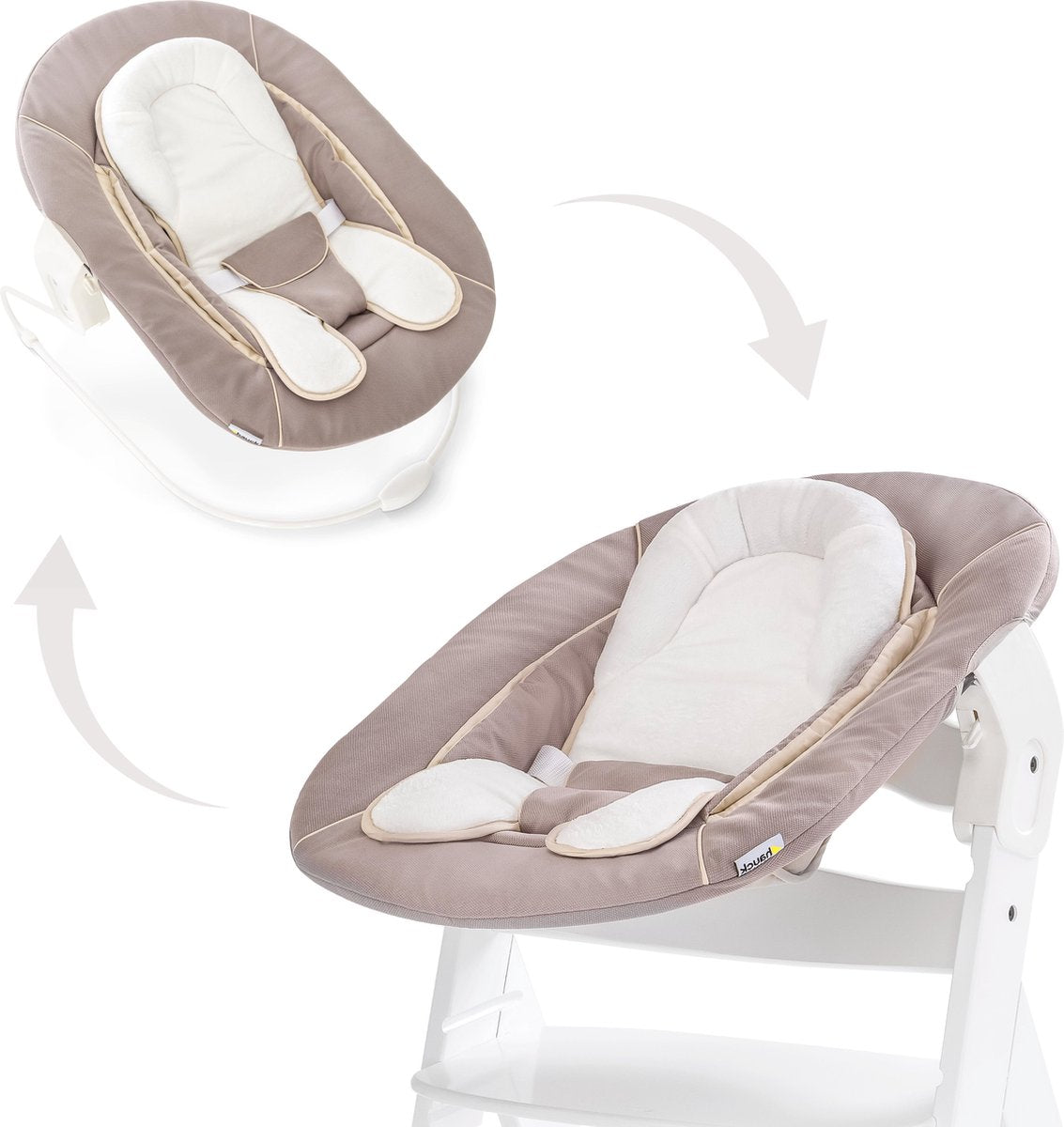 Hauck Alpha Babywippe 2 in 1 – Schaukelstuhl – Stretch Beige
