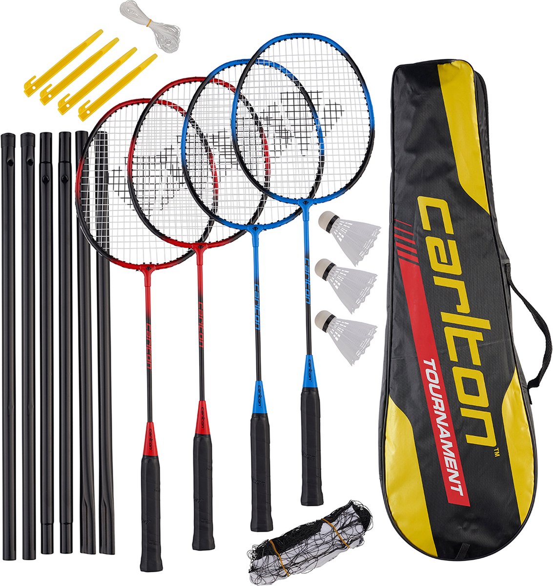 Carlton C BR Tournament 4-Spieler-Set G3 HO Unisex-Badmintonschläger