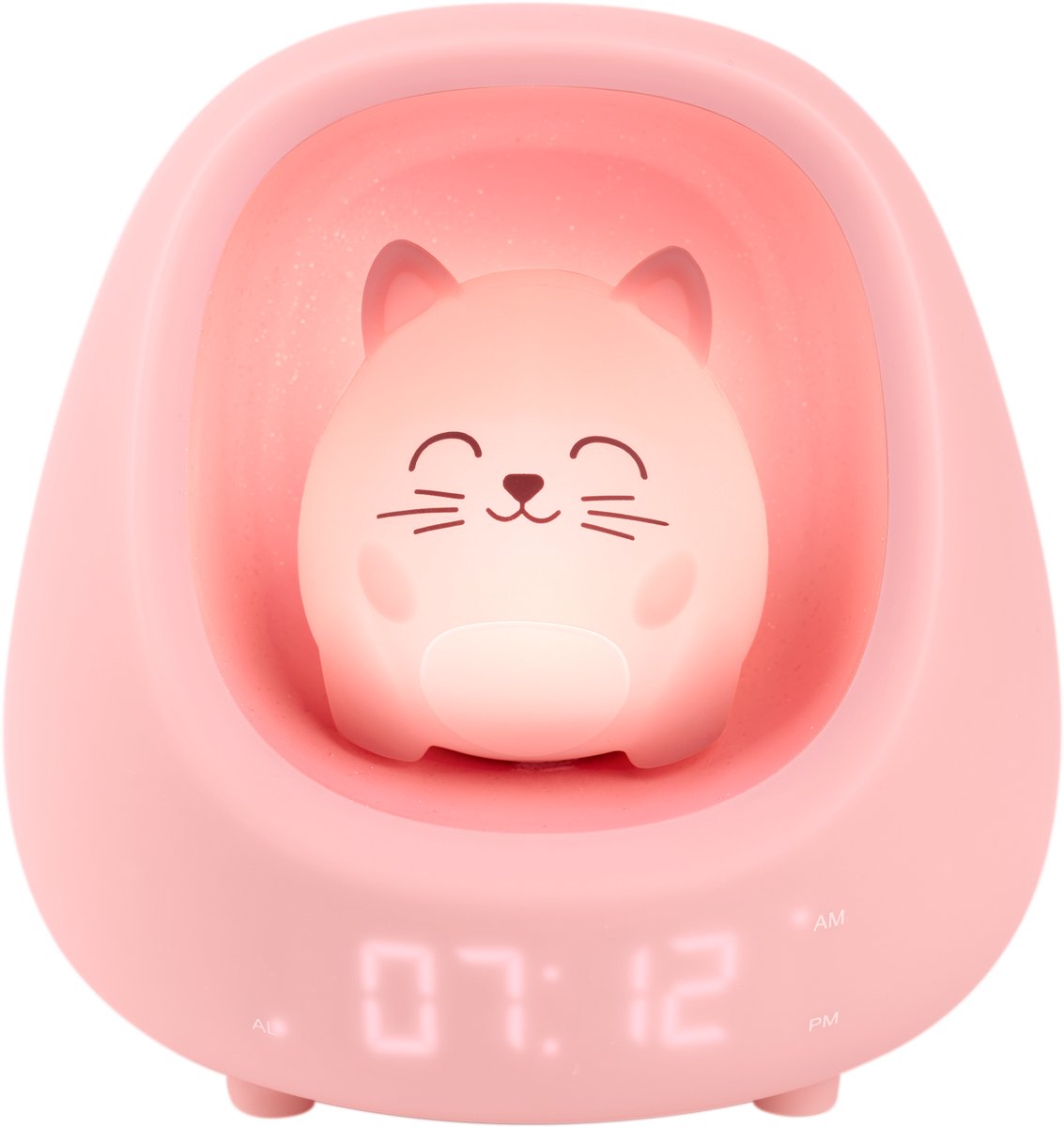 Bigben Hibuddies Hibuddies Nestkids Nachtlampe mit Wecker für Kinder – Myko die Katze