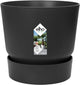 Elho Greenville Round 55 – großer Blumentopf für den Außenbereich mit Wasserreservoir – 100 % recycelter Kunststoff – ø 55 x H 50 cm – Living Black