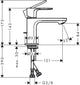 Hansgrohe rebris e - Waschtischarmatur mit Ablaufgarnitur, Coolstart, Chrom 72553000