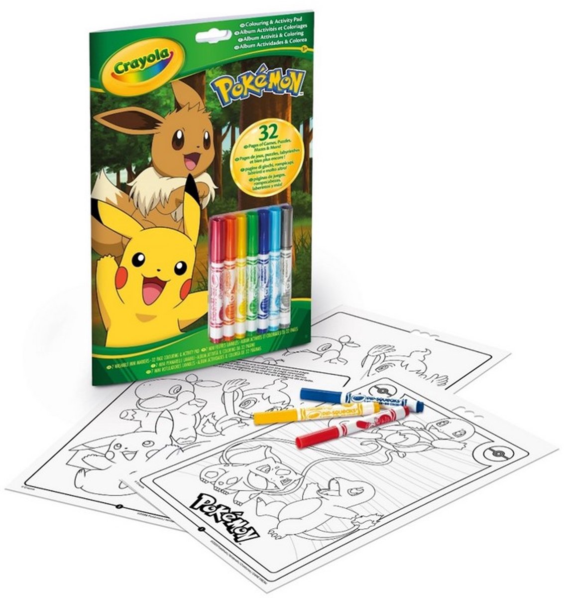 Crayola – Malbuch – Pokémon-Mal- und Aktivitätsbuch mit 7 Markern