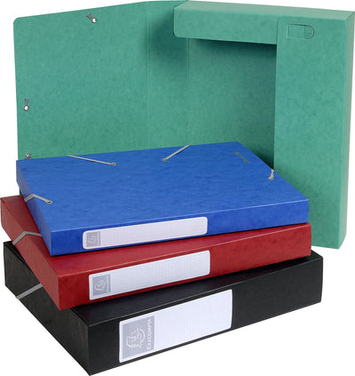 Exacompta 10x Cartobox Archivbox Rücken 40mm - A4 (flach geliefert) - sortiert - 14000h