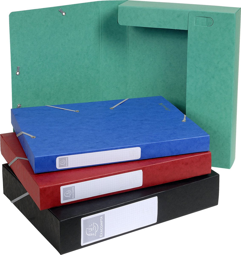 Exacompta 10x Cartobox Archivbox Rücken 40mm - A4 (flach geliefert) - sortiert - 14000h