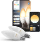 Philips Hue LED-Kerzenlampe – E14-Fassung – enthält 2 Lampen – einstellbares weißes Licht – intelligente Beleuchtung