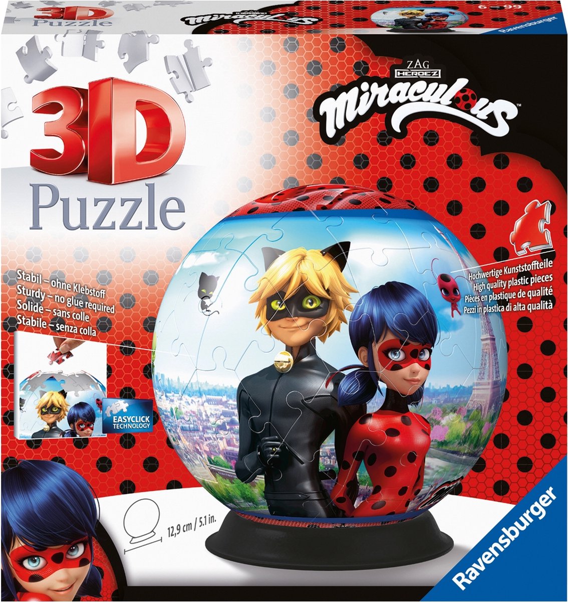 Ravensburger Miraculous Puzzleball – 3D-Puzzle – 72 Teile