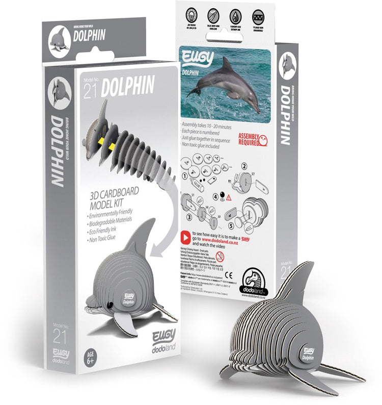 Eugy 3D-Puzzle – Delfin – Meerestiere – nachhaltig – alle sammeln – 6 Jahre