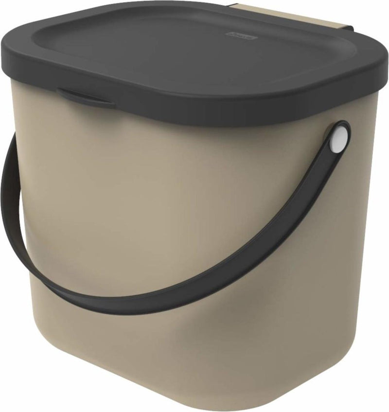 Rotho Albula Bioabfallbehälter 23,5x20x20,8 cm 6l Cappuccino