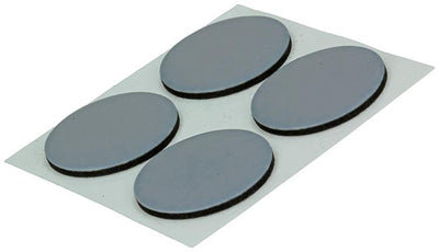 Mack 1047766 - Super-Gleitpastille selbstklebend grau ø 28 mm 4 Stück | 12 Stück