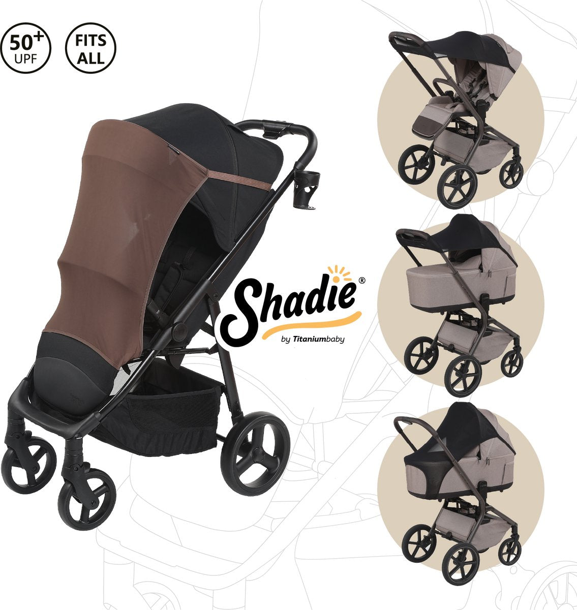 Titanium Baby Titanium Baby Shadie elastischer Sonnenschutz Trüffelbraun