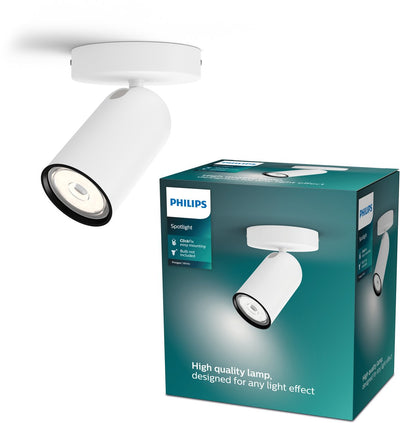 Philips LED Philips Pongee Aufbaustrahler – 1-flammig – Weiß
