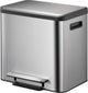 Eko - ecocasa Recycler Treteimer 12+12 Liter - Edelstahl - Edelstahl matt - Abfalleimer