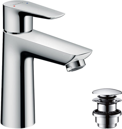 Hansgrohe talis e – Waschtisch-Mischbatterie – Einhebelbedienung – mit Ablassschraube – Größe 110 mm – Chrom