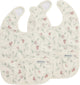Meyco Baby-Blumenlätzchen mit Auffangschale – 2er-Pack – mehrfarbig