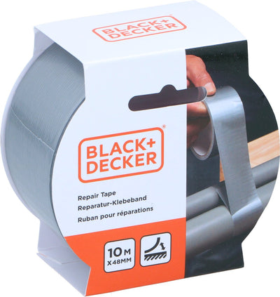 Black+Decker Reparaturband 48 mm x 10 m – Reparaturband für Reparaturen und Befestigung – Grau