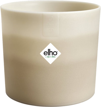 Elho Farbverlauf rund 14 cm – Blumentopf für den Innenbereich – 100 % recycelter Kunststoff – ø 13,8 x H 12,4 – Sandsteinbeige