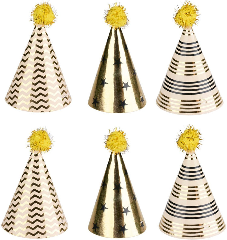 Partycasa Party Casa Partyhüte – 6 Stück – Geburtstags-Kopfbedeckung – Partyhut-Set – Partyhüte aus Papier – Partyzubehör für Kinder