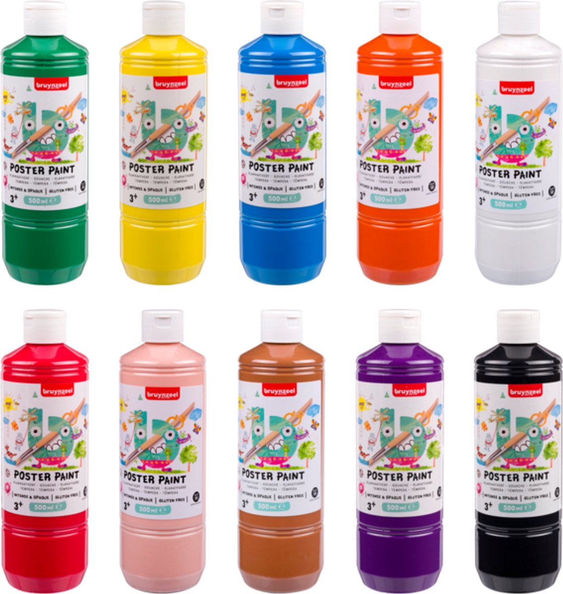 Bruynzeel Gouachefarbe 10x500ml Sortiment
