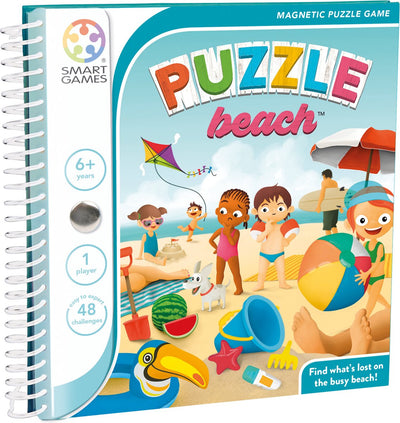 Smartgames Puzzle Strand – magnetisches logisches Denkspiel – 48 lehrreiche Strandherausforderungen – kompaktes Reisespiel Solospiel – ab 6 Jahren