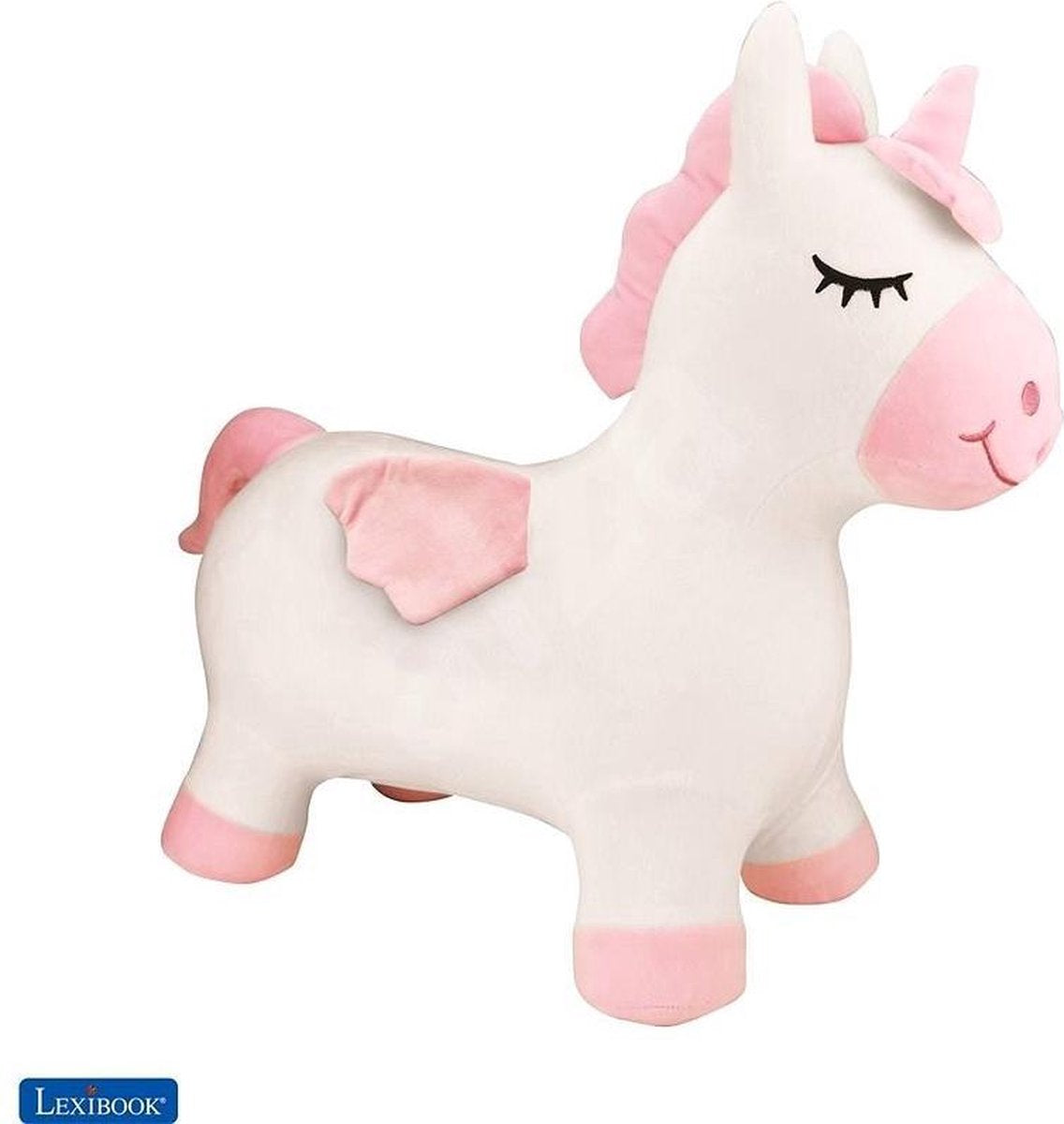Lexibook aufblasbares springendes Einhorn mit Plüschanzug