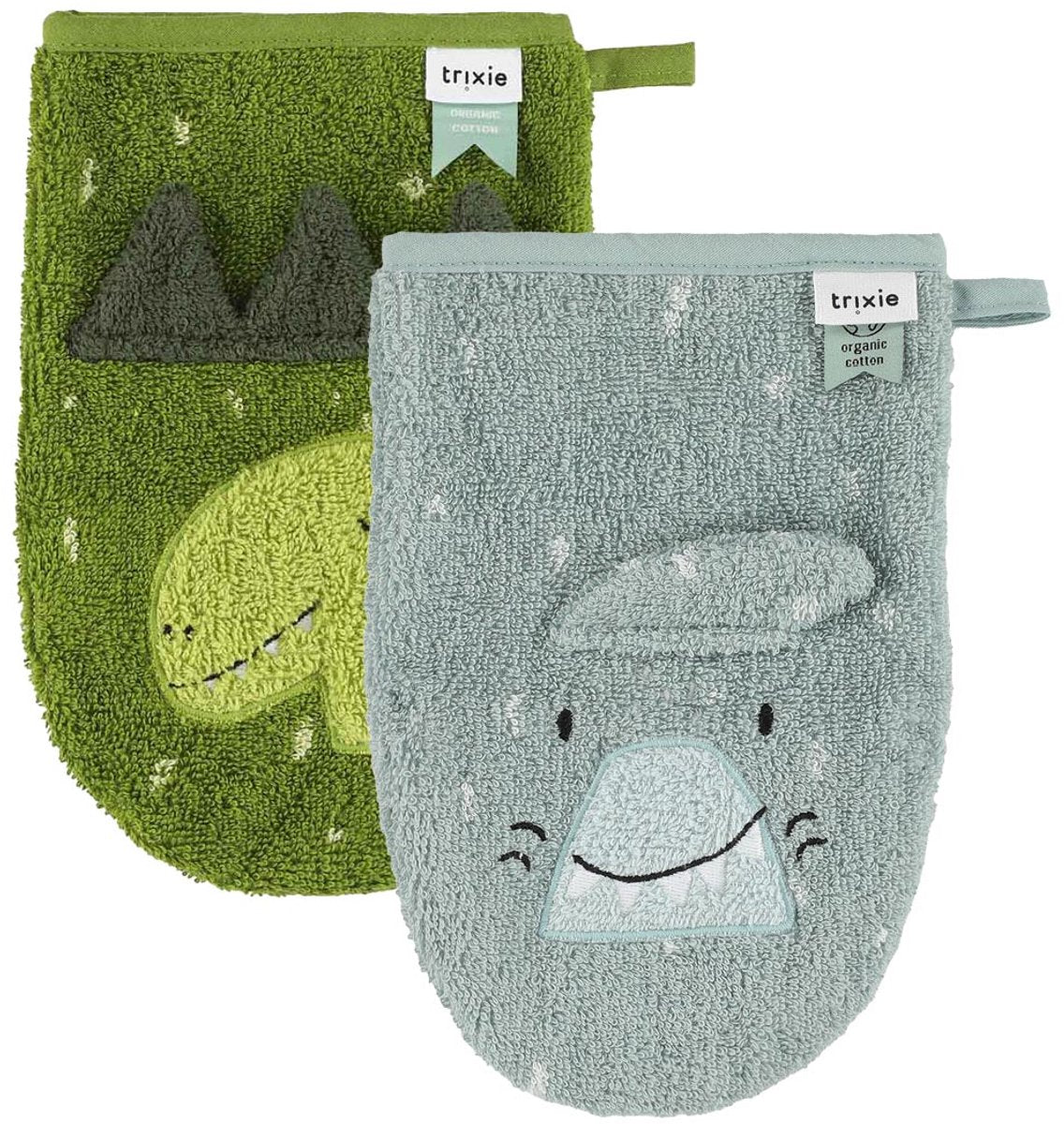 Trixie Waschlappen 2er-Pack | Herr Shark – Herr Dino