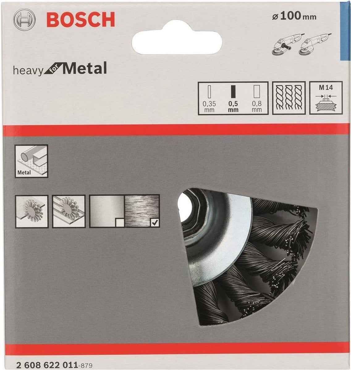 Bosch M14 Kegelbürste 100 Zopf 0,5 Stahl