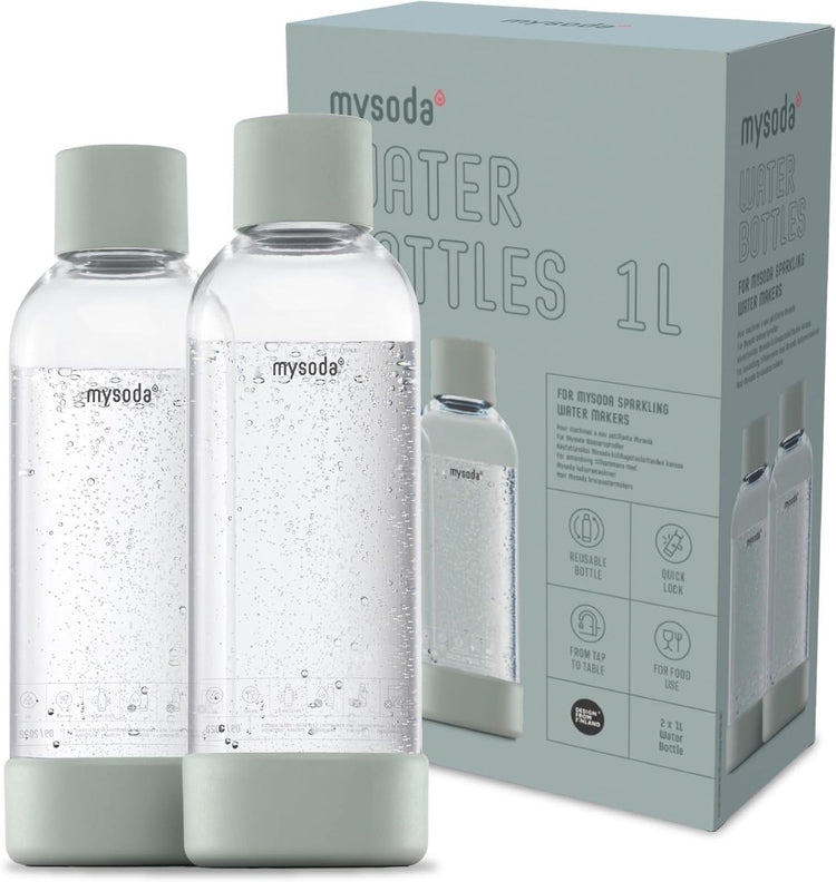 Mysoda - Set mit 2 wiederverwendbaren Flaschen à 1 Liter - Taube - passend für Geräte