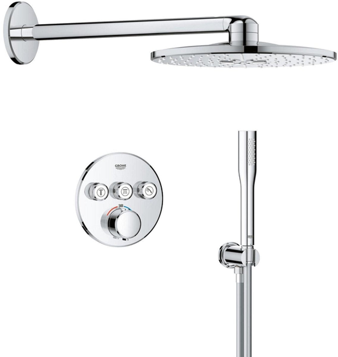 Grohe Präzisions-Smartcontrol-Einbauduschsystem – rund – Chrom