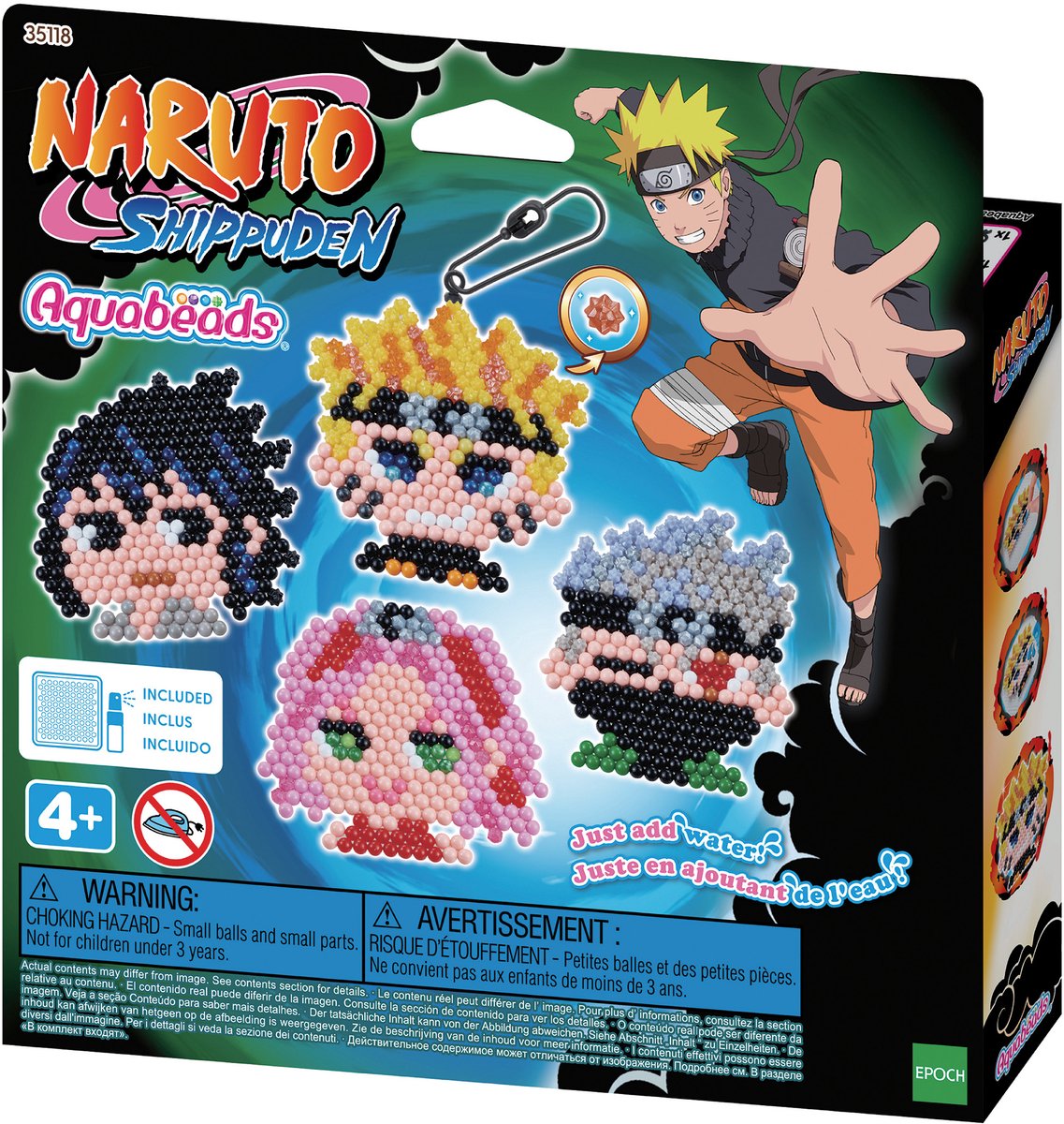 Aquabeads Naruto-Schlüsselanhänger-Bastelset – Perlen, die mit Wasser zusammenkleben