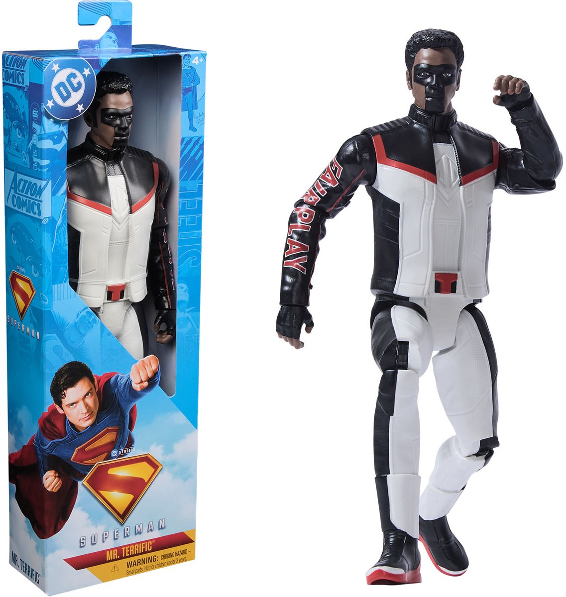 DC Comics, Superman Mr Terrific Superhelden-Actionfigur von 30 cm, Kinderspielzeug, Fantasy-Spiel