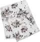 Lulujo – hydrophiles Tuch – Wickeltuch – Bambus – 120 x 120 cm – schwarzes Blumenmuster