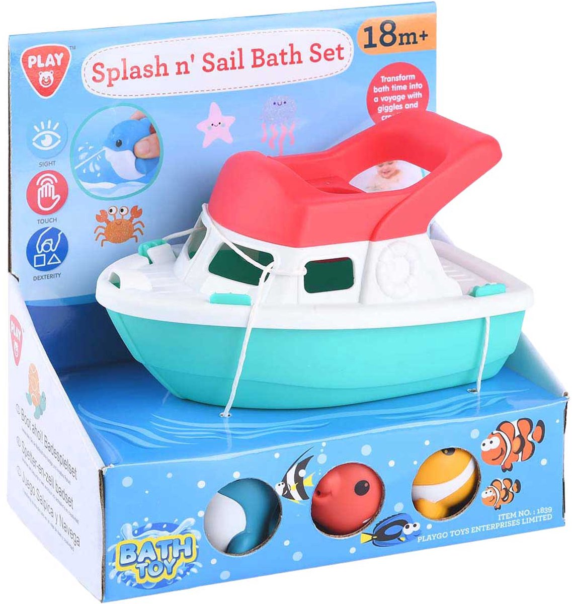 Playgo Badeset Boot mit Spritzenfiguren - 4-teilig.
