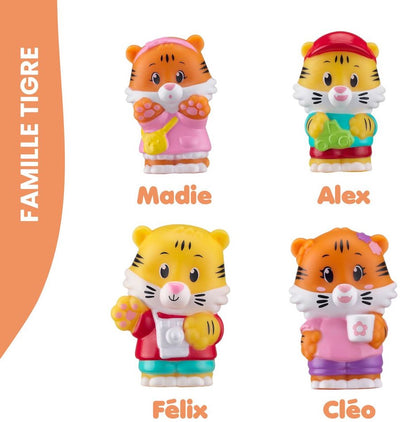 Klorofil Familienspielset „Tiger“ – Puppenset – Félix, Cléo, Madie und Alex – ab 18 Monaten – 4-teilig