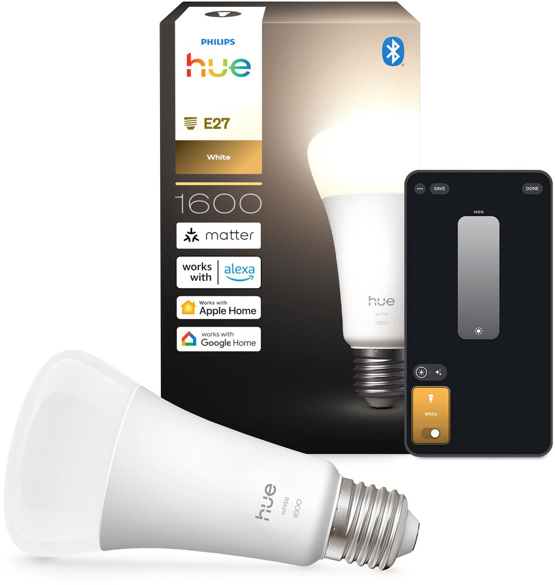 Philips Hue Smart LED A67 Glühbirne, warmweißes Licht, E27-Fassung