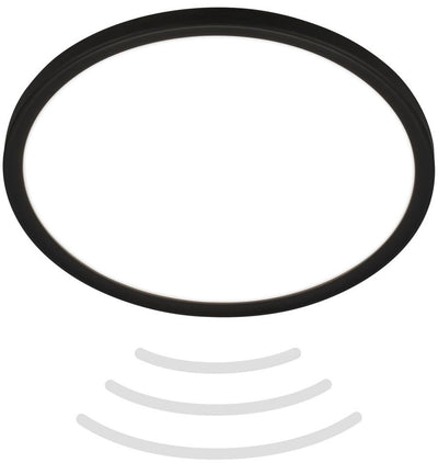 B.K.licht move - LED-Badbeleuchtung - Deckenleuchte mit Bewegungsmelder - Deckenleuchte mit indirektem Licht - ø29 cm - Schwarz