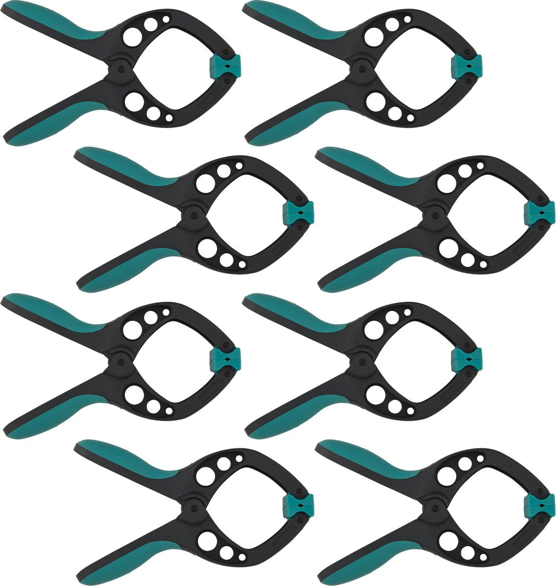 Wolfcraft – 8 Federklemmen Pro – Federklemme 60 mm – Planenklemme – Marktklemme – extra stark – 60 mm Planenklemmen – 8652000